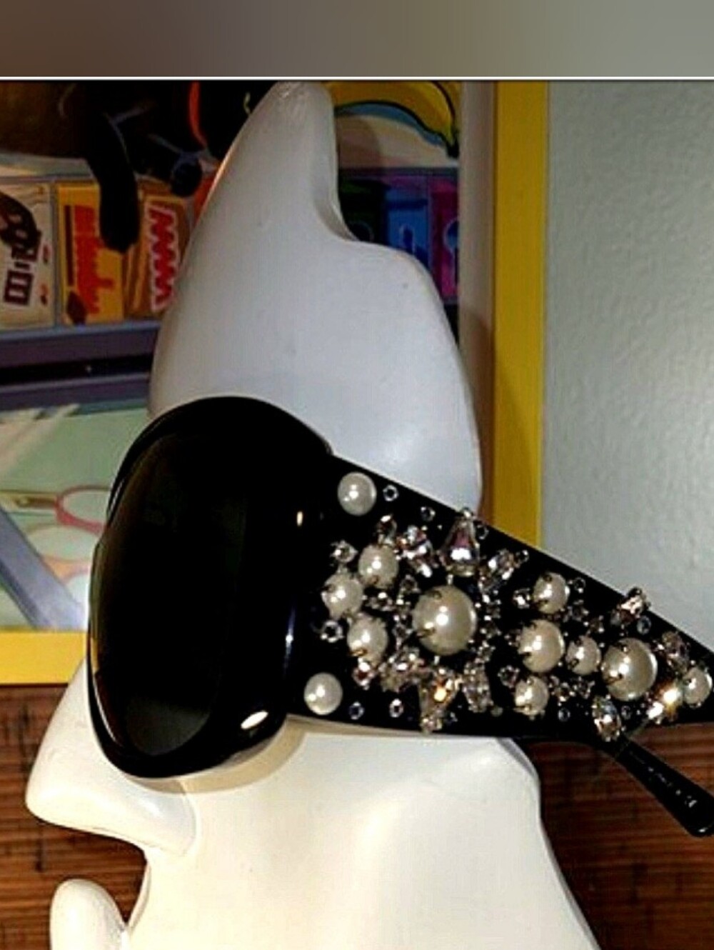 Pearl Dolce & Gabbana Sunglasses With Pearls & Crystals, Designer Shades Sunnies